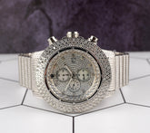 Ice Time Crown II 50mm Men's Quartz Iced Out 10ct Diamonds Steel Watch